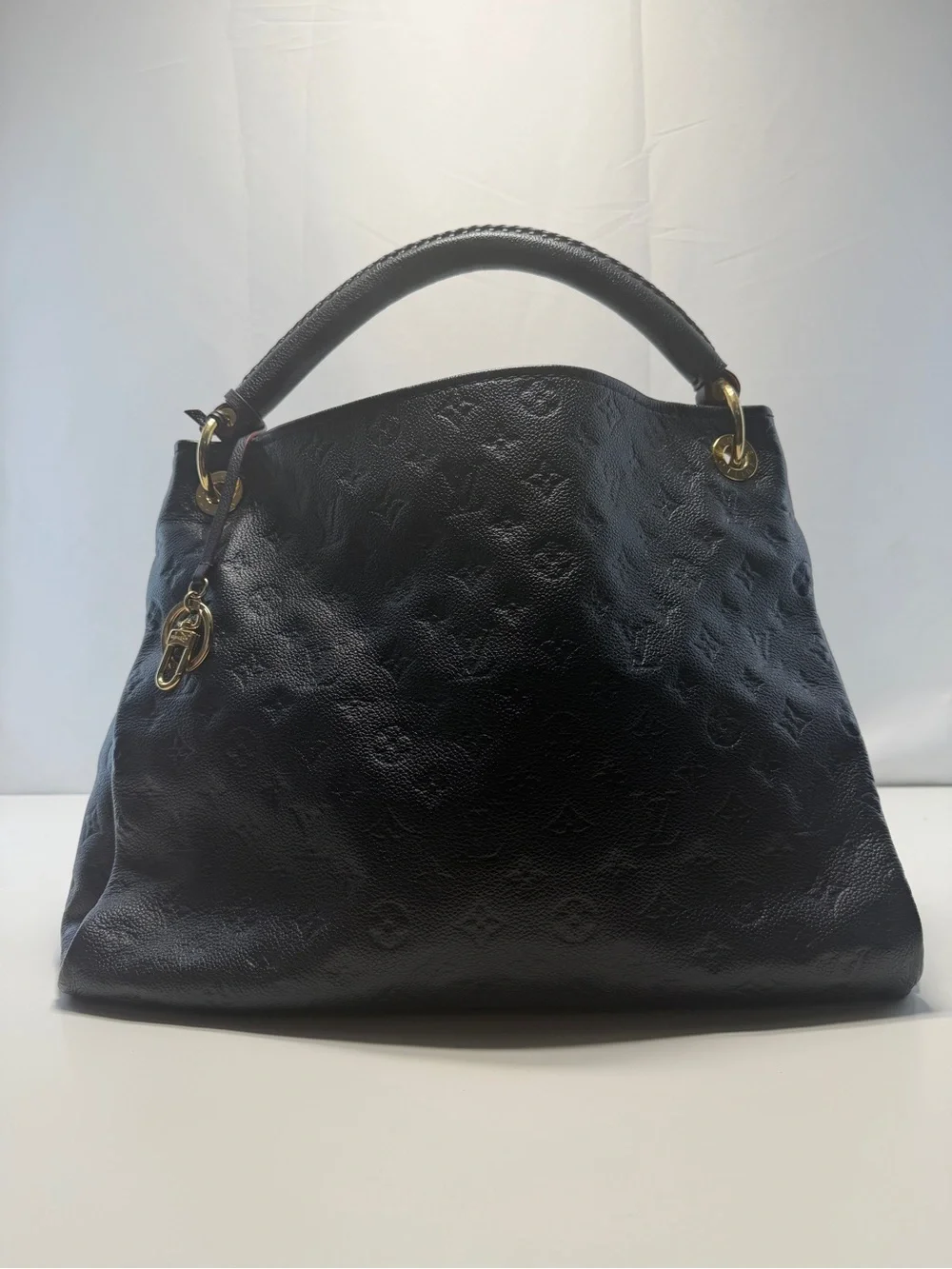 Louis Vuitton blue Monogram Empreinte Leather Shoulder Bag with Gold Hardware